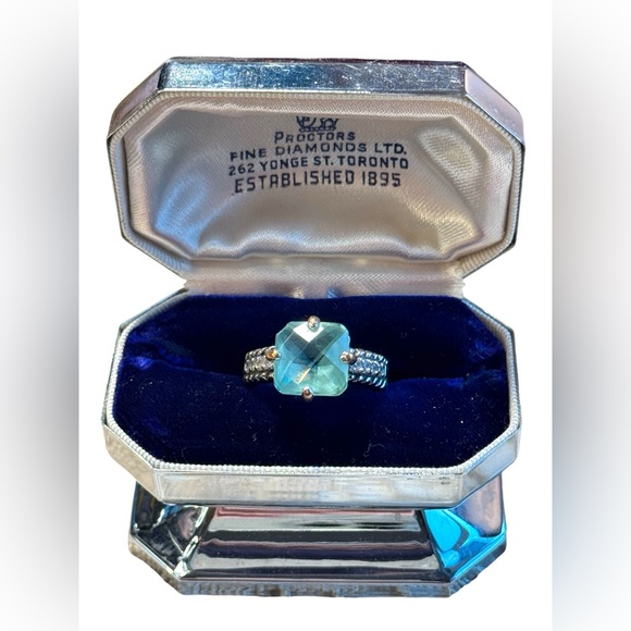 Lia Sophia blue crystal silver finish ring - Picture 1 of 4